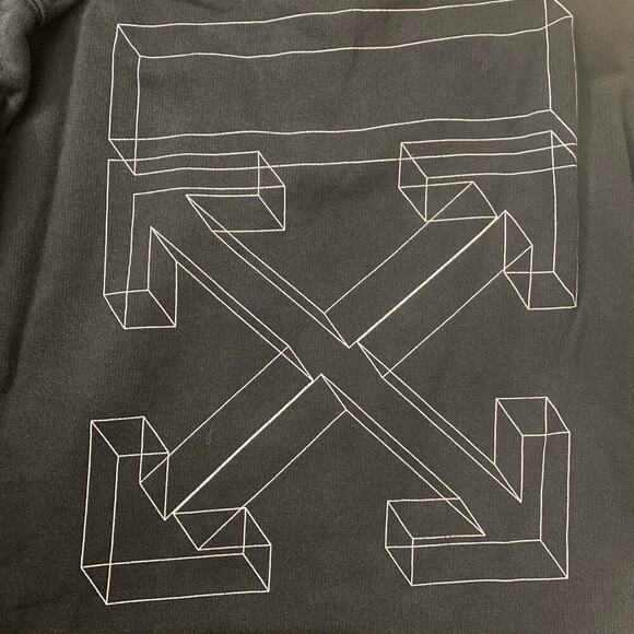 OFF-WHITE 3D Line Diag Arrows Logo Sweatshirt in Washed Black, Size Small - Picture 11 of 16
